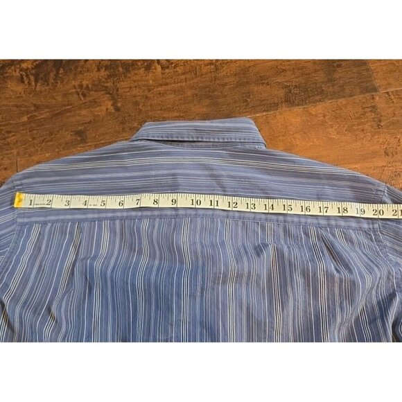 Joseph by Jos A Banks Button Up Shirt Mens‎ Long Sleeve Blue Striped XL EUC - Picture 7 of 11